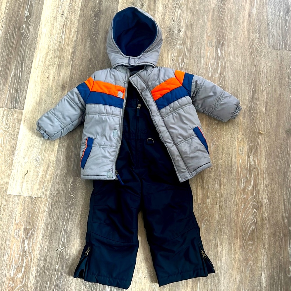 2T Lands’ End Navy snow outfit bibs with iXtreme winter jacket. Combo